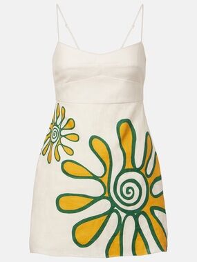 full length linen dress LINEN LILY EMBROIDERY MAXI DRESS main image 1